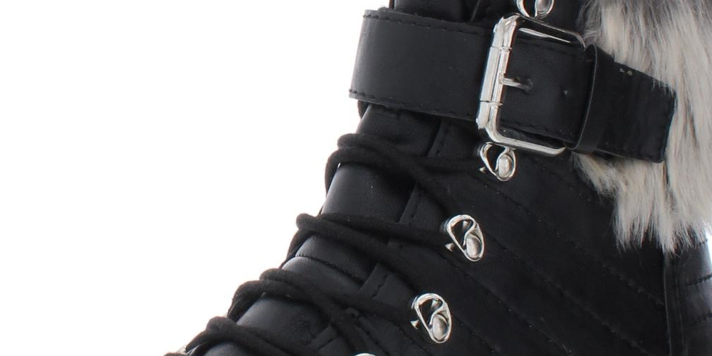 American Rag Women's Jojo Faux Leather Ankle Winter Boots Black Size 5 M