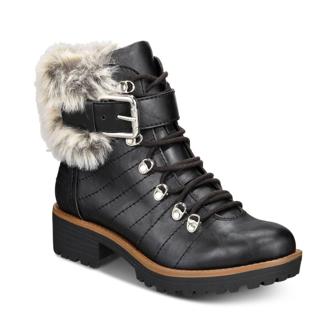 American Rag Women's Jojo Faux Leather Ankle Winter Boots Black Size 5 M