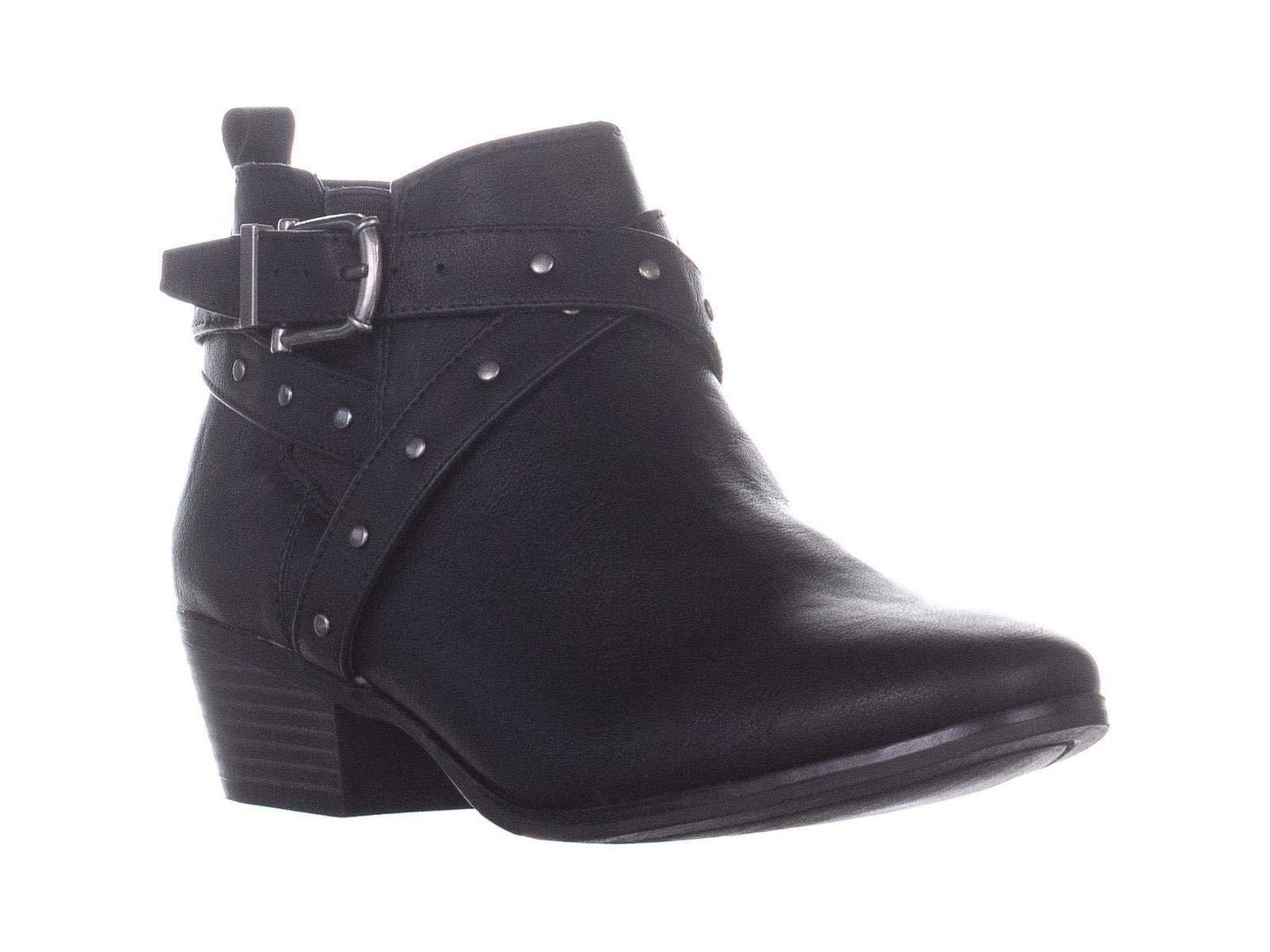 Material Girl Women's Almond Toe Ankle Motorcycle Boots Black Size 6 M