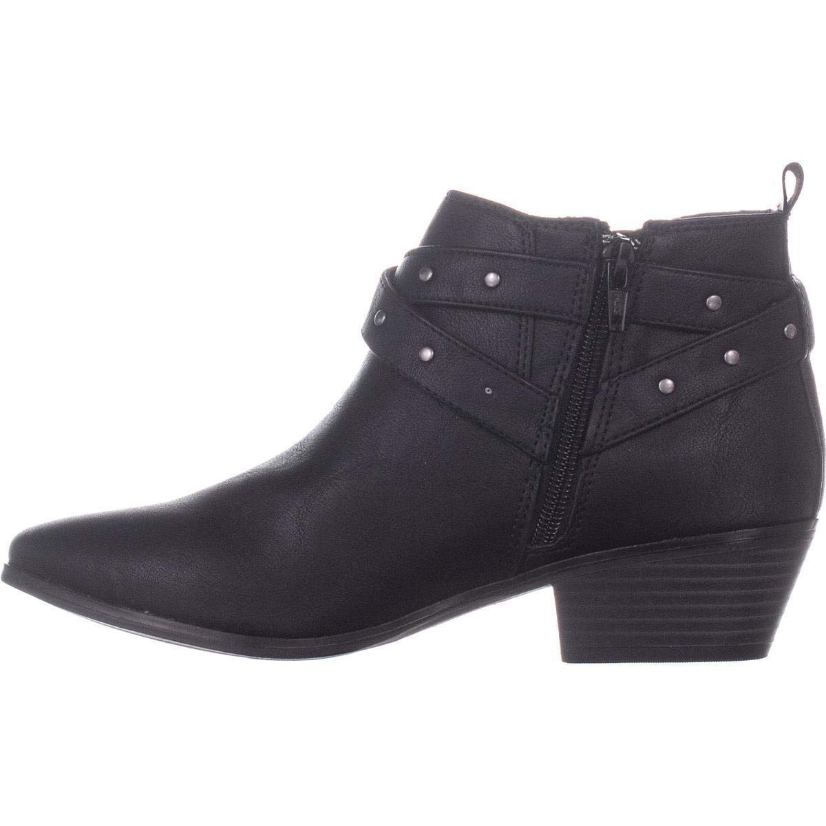 Material Girl Women's Almond Toe Ankle Motorcycle Boots Black Size 6 M
