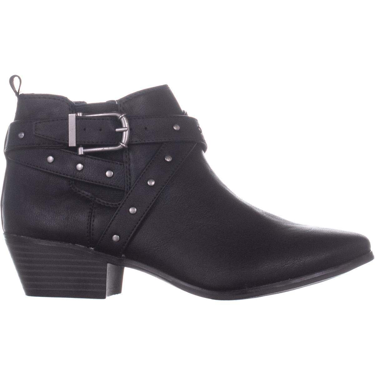 Material Girl Women's Almond Toe Ankle Motorcycle Boots Black Size 6 M