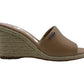 Calvin Klein Women's Britta Leather Open Toe Casual Platform Sandals Brown Size 9.5M