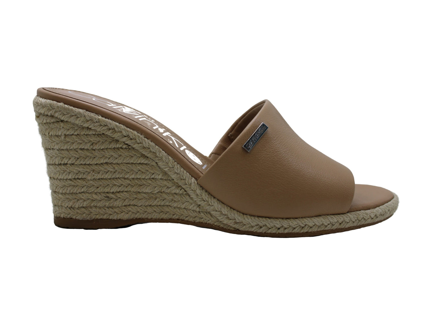 Calvin Klein Women's Britta Leather Open Toe Casual Platform Sandals Brown Size 9.5M