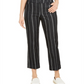 Charter Club Women's Striped Cropped Tummy Control Pants Blue Size 14