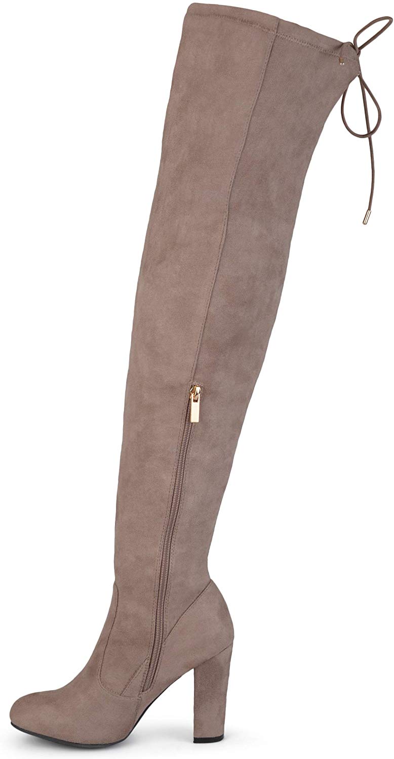 Brinley Co Women's Milan Over the Knee Boot Brown 10