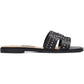 Nine West Women's Genesia Stud-Accent Leather Slide Sandals BrownSize 6 M
