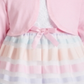 Blueberi Boulevard Little Girl's 2 Pc Shrug & Embroidered Rainbow Stripe Dress Set White- Size 6