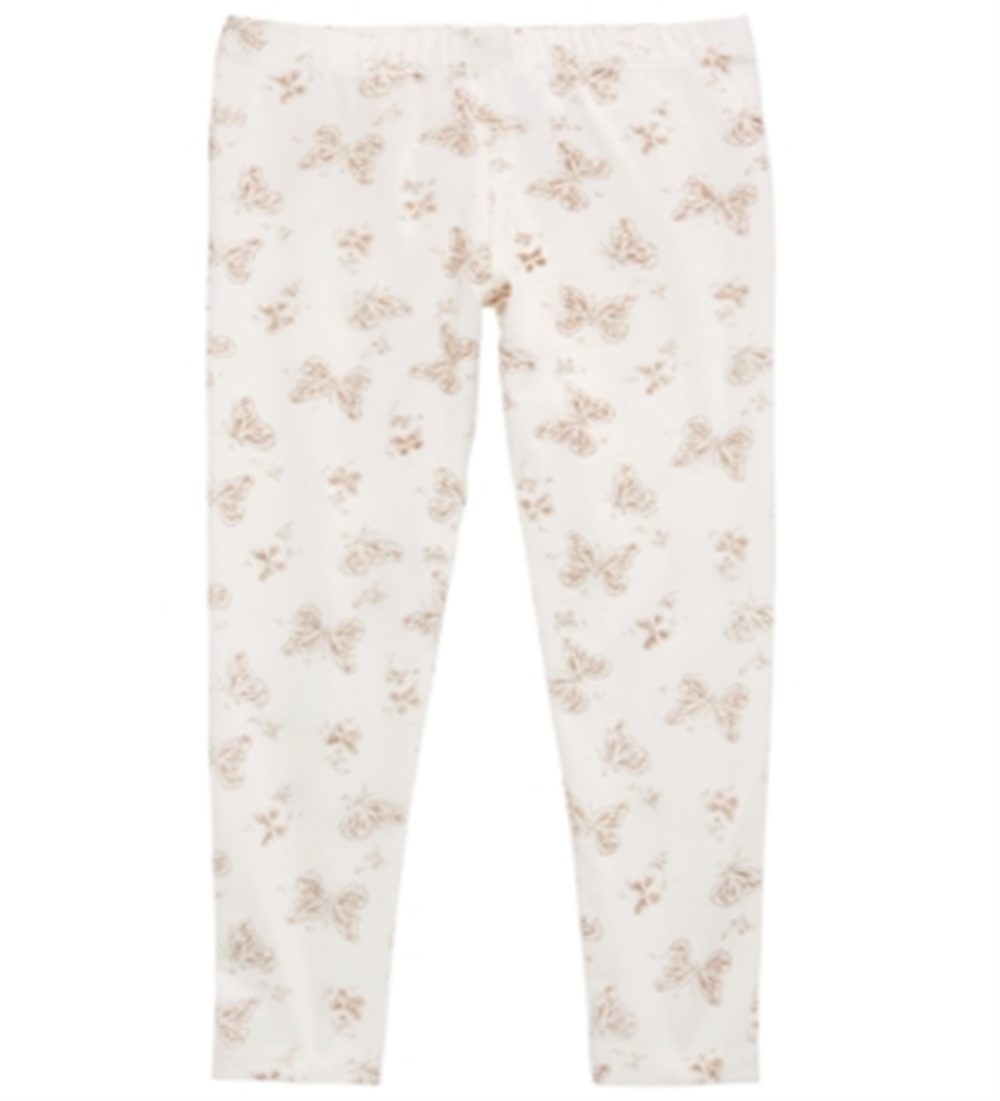 Epic Threads Little Girl's Butterfly Print Leggings White Size 5