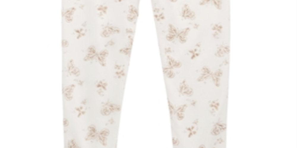 Epic Threads Little Girl's Butterfly Print Leggings White Size 5
