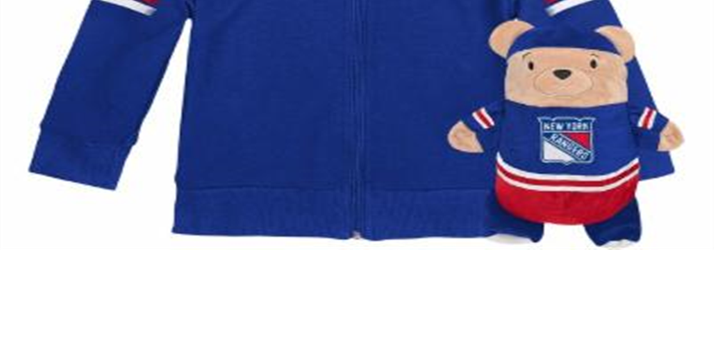 Cubcoats Boy's Toddler  New York Rangers 2-in-1 Transforming Full-Zip Hoodie & Soft Plushie Blue