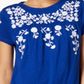 Charter Club Women's Cotton Floral Print T-Shirt Blue Size X-Large