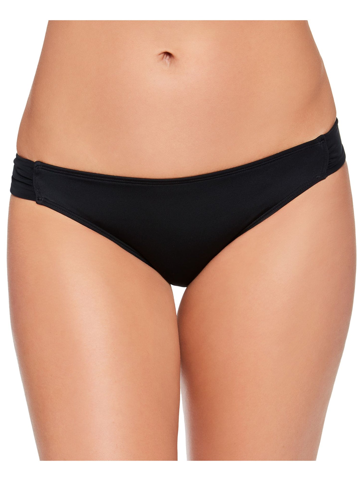 Salt + Cove Junior's Solid Side-Tab Hipster Bikini Bottoms Swimsuit Black