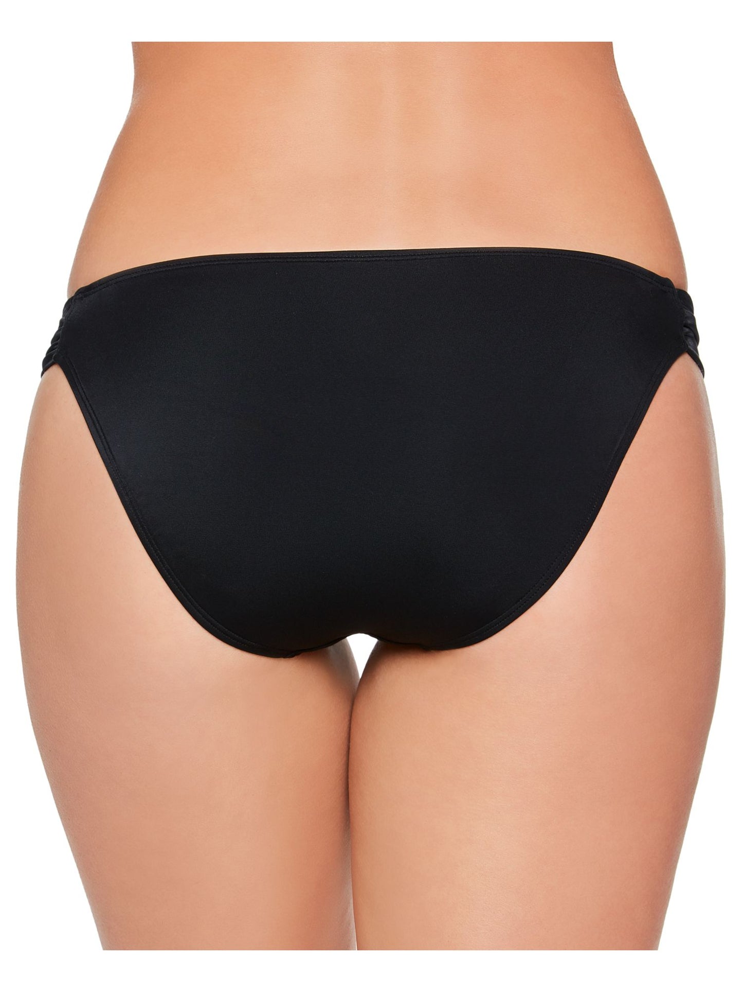 Salt + Cove Junior's Solid Side-Tab Hipster Bikini Bottoms Swimsuit Black