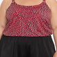 Swim Solutions Women's Plus Printed Baby Spice Double Strap Tummy Control Romper Swimsuit Red Size 22W