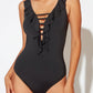 Bleu Rod Beattie Women's Lace Down One Piece Swimsuit Black