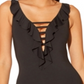 Bleu Rod Beattie Women's Lace Down One Piece Swimsuit Black