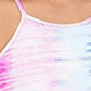 Miken Junior's Lace up Back High Neck Swim Top Multi Tie Dye Size Medium