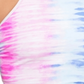 Miken Junior's Lace up Back High Neck Swim Top Multi Tie Dye Size Medium