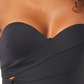 Carmen Marc Valvo Women's Bandeau Cutout One Piece Swimsuit Black Size 12