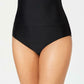 Island Escape Women's High Waist Tummy Control Top Bikini Bottoms Swimsuit Black