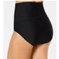 Island Escape Women's High Waist Tummy Control Top Bikini Bottoms Swimsuit Black
