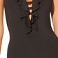 Bleu Rod Beattie Women's Lace Down One Piece Swimsuit Black