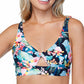 Raisins Curve Women's Coconut Grove Twist Front Bra Swim Top Black Size Large