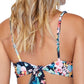 Raisins Curve Women's Coconut Grove Twist Front Bra Swim Top Black Size Large