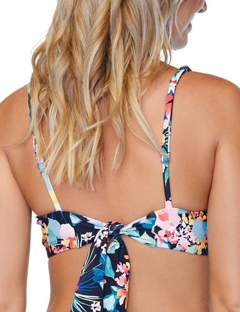 Raisins Curve Women's Coconut Grove Twist Front Bra Swim Top Black Size Large