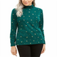 Karen Scott Women's Tree Printed Turtleneck Top Green Size Large