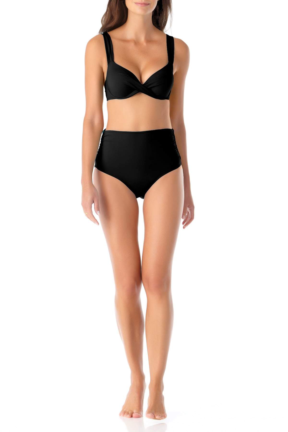 Anne Cole Women's Underwire Twist Front Bikini Swim Top Blue