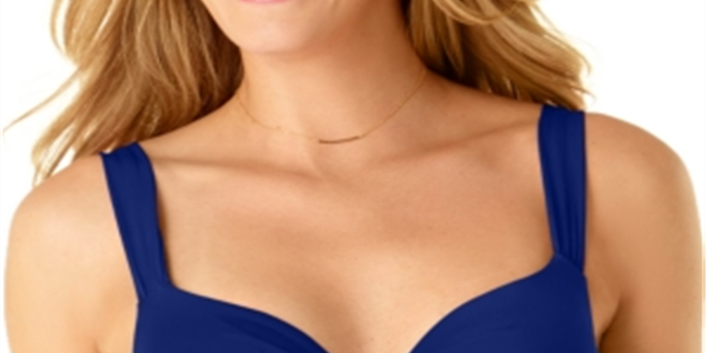 Anne Cole Women's Underwire Twist Front Bikini Swim Top Blue