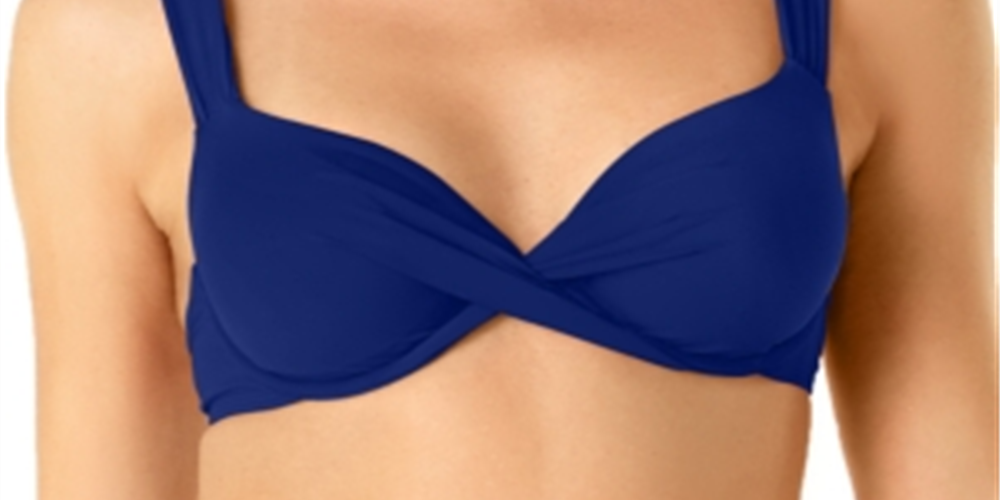 Anne Cole Women's Underwire Twist Front Bikini Swim Top Blue