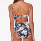 Sanctuary Women's Night in the Jungle Spliced Banded One Piece Swimsuit Black Size Medium