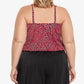 Swim Solutions Women's Printed Stretch Tummy Control Full Bust Support Adjustable Strappy Baby Spice One Piece Swimsuit Red Size 20W