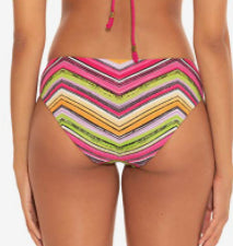 Becca by Rebecca Virtue Women's Reversible Hipster Bikini Bottom Multi Stripes Size Small