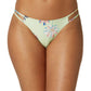 O'Neill Women's Floral Stretch Unlined Strappy Cardiff Brook Cheeky Swimsuit Bottom Green Size Medium