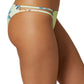 O'Neill Women's Floral Stretch Unlined Strappy Cardiff Brook Cheeky Swimsuit Bottom Green Size Medium