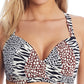 Bleu Rod Beattie Women's Printed Underwire Bikini Top Swimsuit White Size 38 DD
