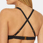 Bleu Women's Stretch Removable Cups Lined Deep V Neck Adjustable Swimsuit Top Black Size 34 D