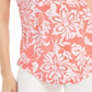 JM Collection Women's Scoop Neck Damask Top Orange Size X-Small