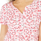 Karen Scott Women's Printed Henley Top Orange Size Small