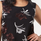 Alfani Women's Printed Embroidered Pointed Hem Top Black Size Petite Small