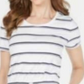 Charter Club Women's Striped Drawstring Dress Blue Size Small