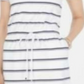 Charter Club Women's Striped Drawstring Dress Blue Size Small