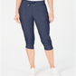 Calvin Klein  Women's Cuffed Drawstring Capri Pants Grey Size L