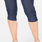 Calvin Klein  Women's Cuffed Drawstring Capri Pants Grey Size L