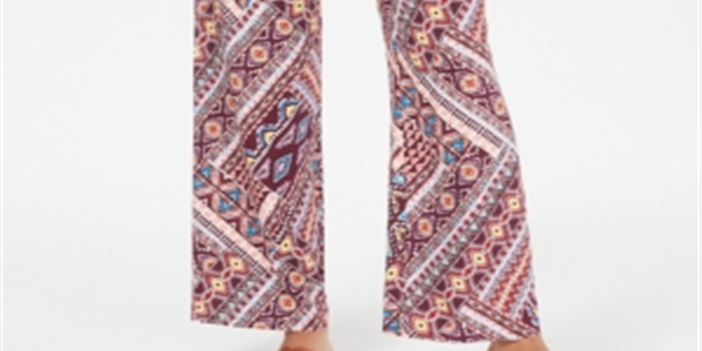 बी बोप जूनियर का जियो प्रिंटेड सॉफ्ट पलाज़ो पैंट लाल रंग में, साइज़ एक्स-स्मॉल
