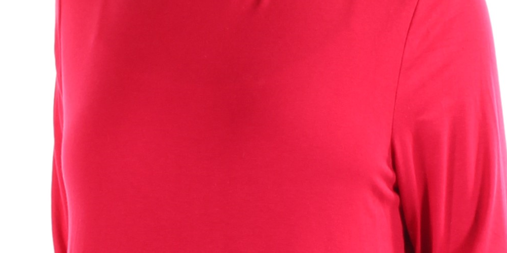 JM Collection Women's Turtleneck Swing Hem Casual Top Red Size Large