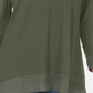 Style & Co Women's Chiffon-Hem Top Green Size Petite